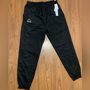 KAPPA black high waist joggers with white logo NWT
